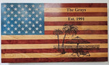 Custom Laser Engraved American Flag 19"x34"