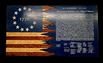 Large Wooden Wall Flags & Wall Art