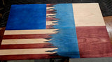 Hand Stained, Half and Half Custom Flag 19"×34"