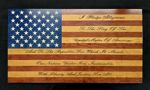 Pledge of Allegiance Engraved Flag