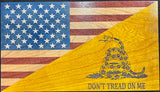 Don't Tread On Me Handcrafted Wooden Desktop Flag – Made by U.S. Veterans