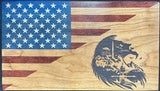 American Eagle Handcrafted Wooden Desktop Flag – Made by U.S. Veterans
