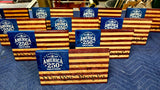 America's 250th Anniversary Handcrafted Wooden Desktop Flag – Made by U.S. Veterans