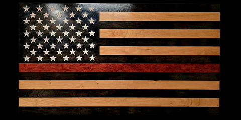 Red Line American Flag – 19" × 34" × 2"