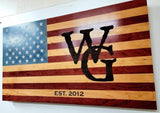 Custom Laser Engraved American Flag 19"x34"