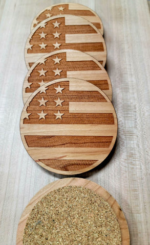 American Flag Coaster Set