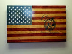 Custom Laser Engraved American Flag 19"x34"