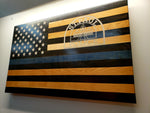 Custom Laser Engraved Thin Blue Line Flag - "The Protector"