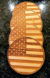 American Flag Hardwood Coaster Set