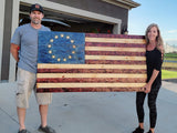 Hand Chiseled American Flag