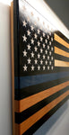 Custom Laser Engraved Thin Blue Line Flag - "The Protector"