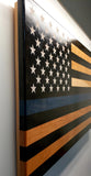 Custom Laser Engraved Thin Blue Line Flag - "The Protector"